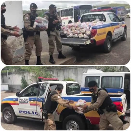 Polícia Militar arrecada cestas básicas e doa aos funcionários da Viação Presidente