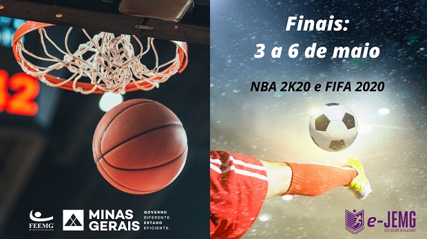 e-JEMG: fase final dos campeonatos do NBA 2K20 e FIFA2020 começa nesta segunda-feira (3/5)