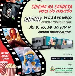 Cinema na Carreta  – De 2 a 6 de março na Praça São Sebastião