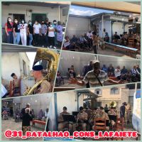 A banda de música da 13ª RPM faz visita a asilo em Conselheiro Lafaiete