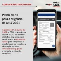 CRLV 2021 será obrigatório em Minas a partir desta quarta-feira (1/6)