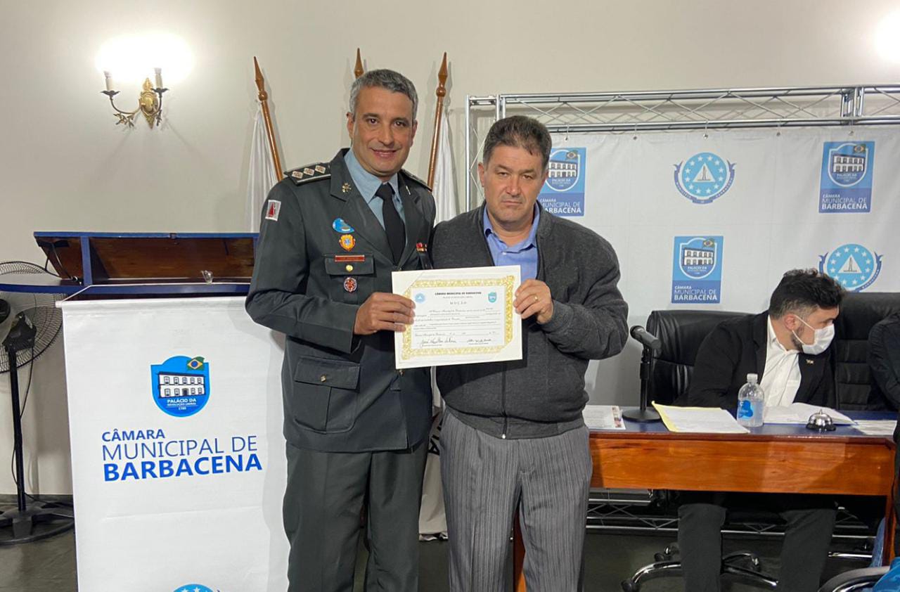 Capitão BM Ronaldo Rosa de Lima é homenageado na Câmara Municipal de Barbacena