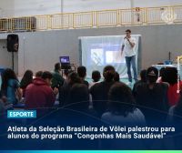 Atleta da Seleção Brasileira de Vôlei palestrou para alunos do programa “Congonhas Mais Saudável”
