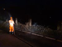 Bombeiros combatem incêndio às margens da rodovia BR – 040