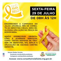 Julho Amarelo: secretaria de Saúde promoverá ação com testes rápidos e vacinação nesta sexta-feira em Lafaiete