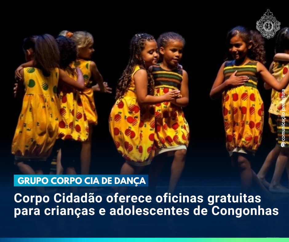 Braço social do Grupo Corpo Cia de Dança oferece oficinas gratuitas para crianças e adolescentes de Congonhas