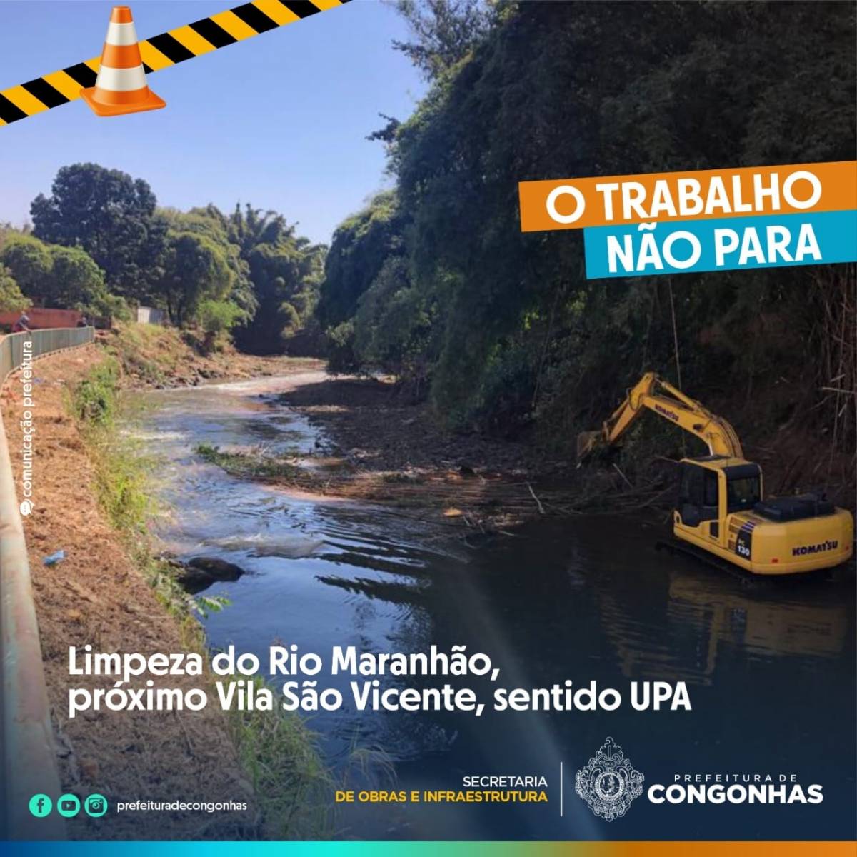 Prefeitura de Congonhas realiza limpeza do Rio Maranhão