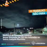 Melhoria da iluminação pública: Novas lâmpadas de LED são instaladas no bairro Joaquim Murtinho