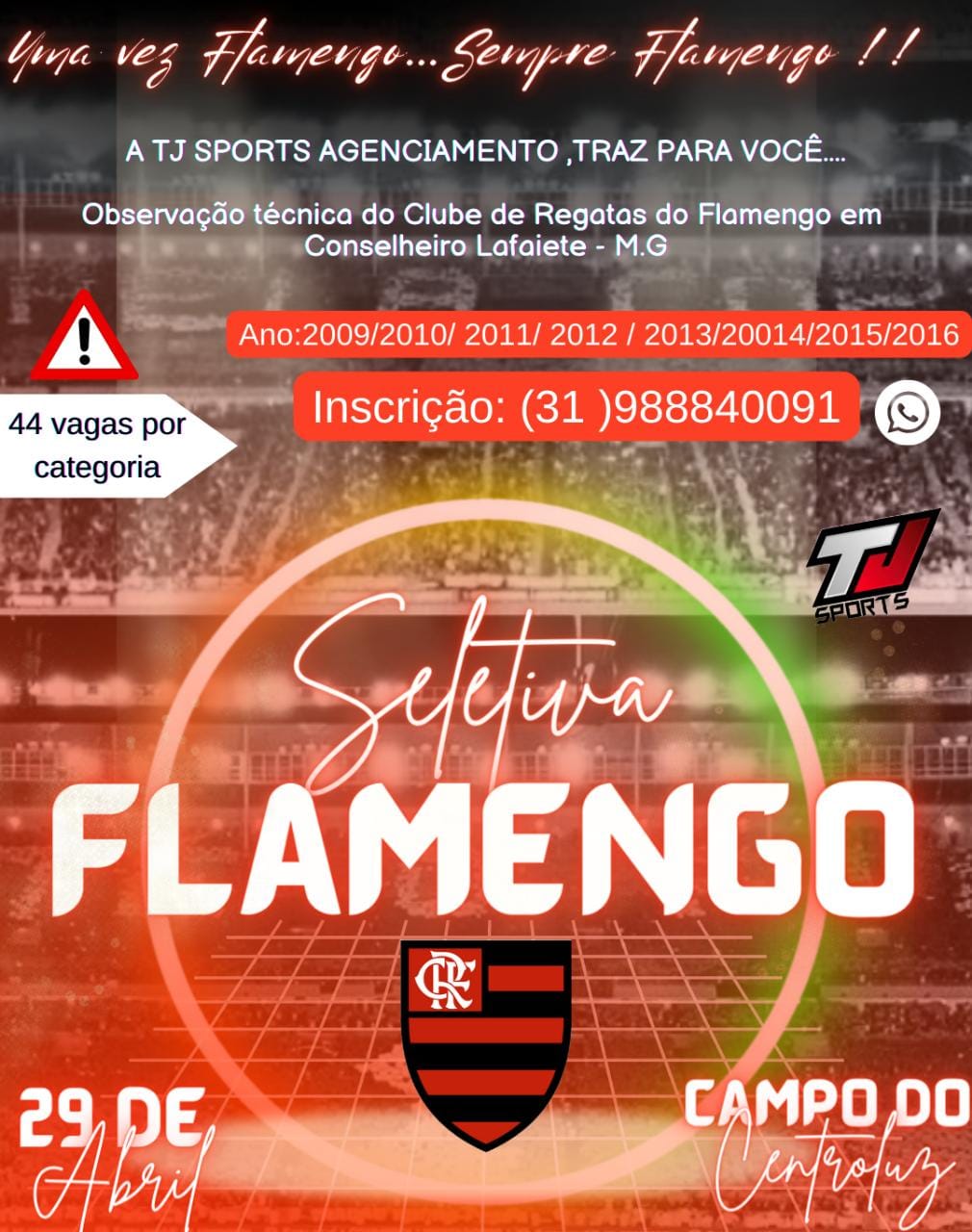 Seletiva do  Flamengo em Lafaiete