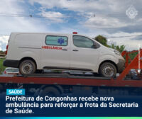 Prefeitura de Congonhas recebe nova ambulância para reforçar a frota da Secretaria de Saúde.