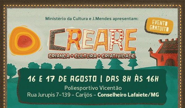 Lafaiete recebe o projeto “Creare – Criança Cultura Criatividade”