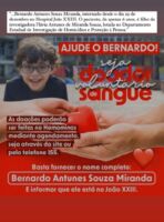 O menino Bernardo precisa da sua ajuda – Doe sangue