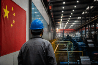 Imagem ilustrativa: Atividade industrial da China cai pelo segundo mês seguido sinalizando desafios econômicos