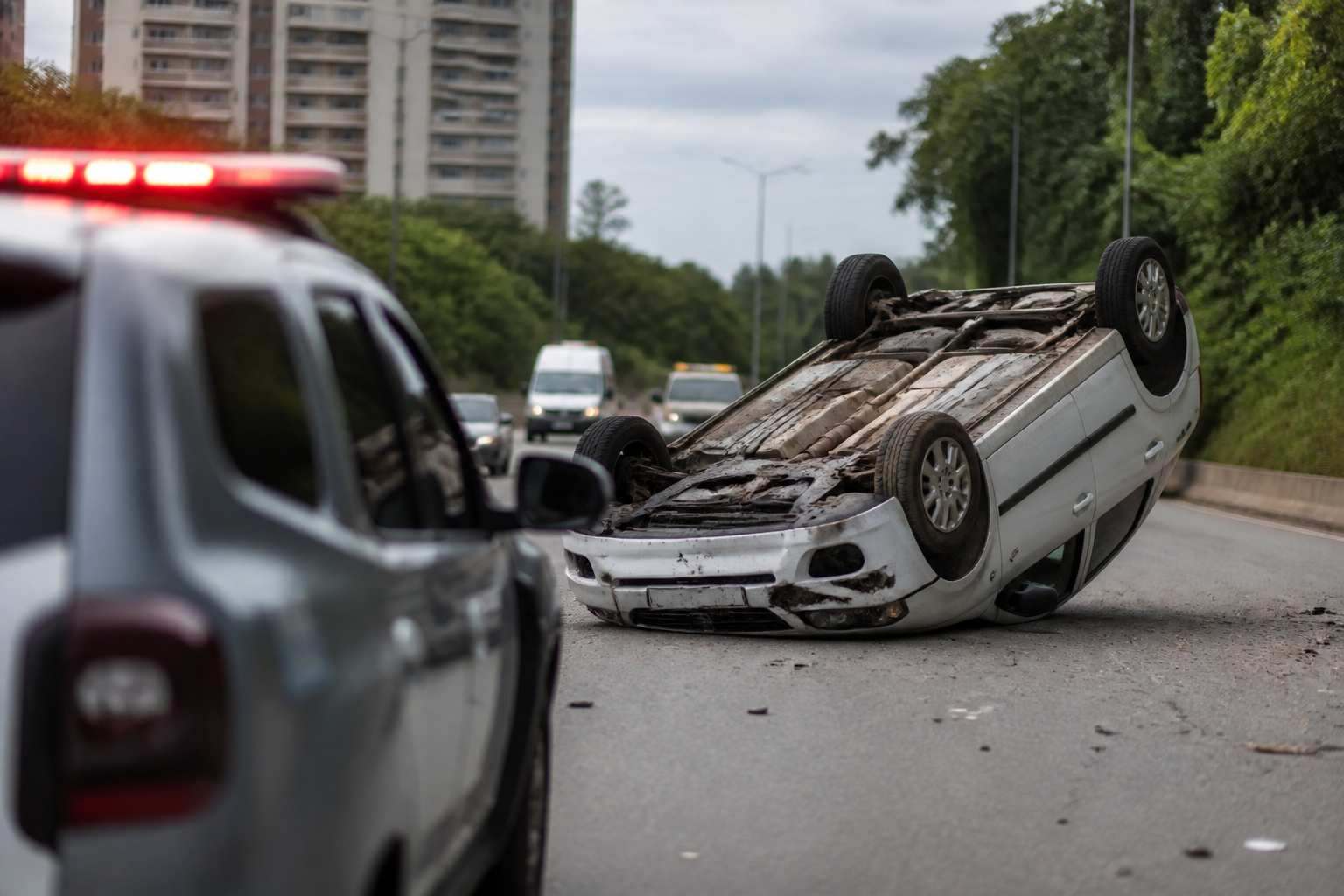 Imagem ilustrativa: Carro capota em Belo Horizonte passageiros e motorista apresentavam sinais de embriaguez diz polícia