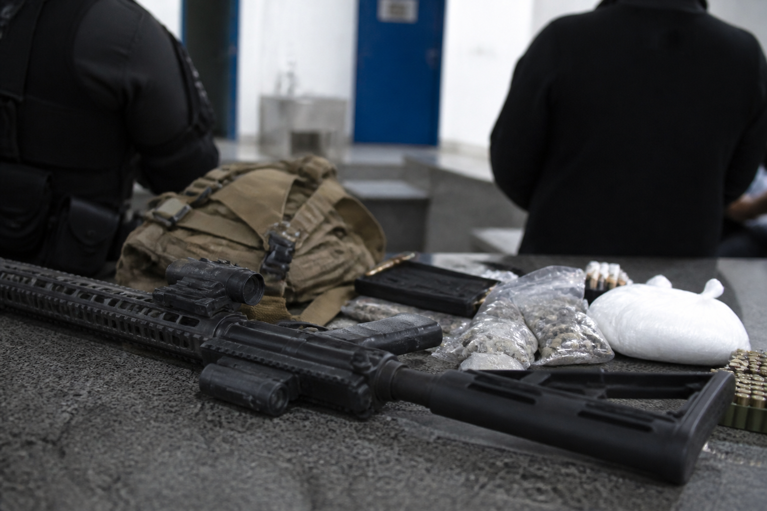 Imagem ilustrativa: Faccionado do Comando Vermelho é preso com rifle e drogas no Morro do Papagaio em BH