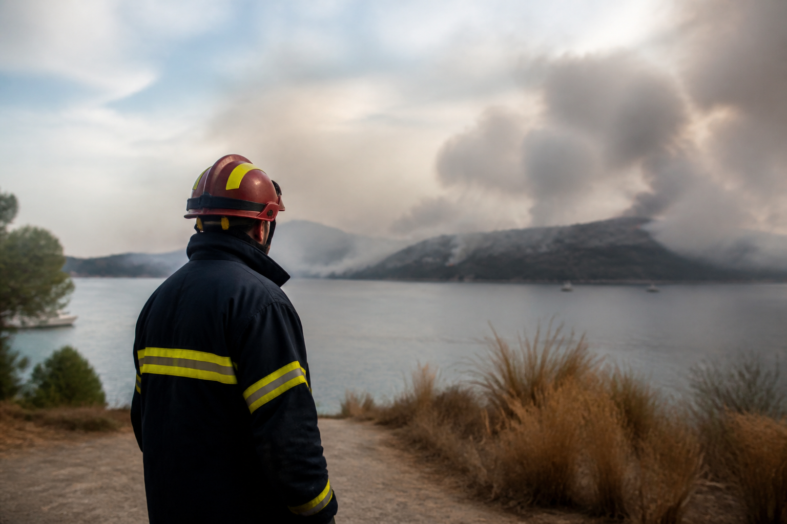 Imagem ilustrativa: Incêndios na ilha de Salamina perto de Atenas são controlados após tragédia com duas mortes
