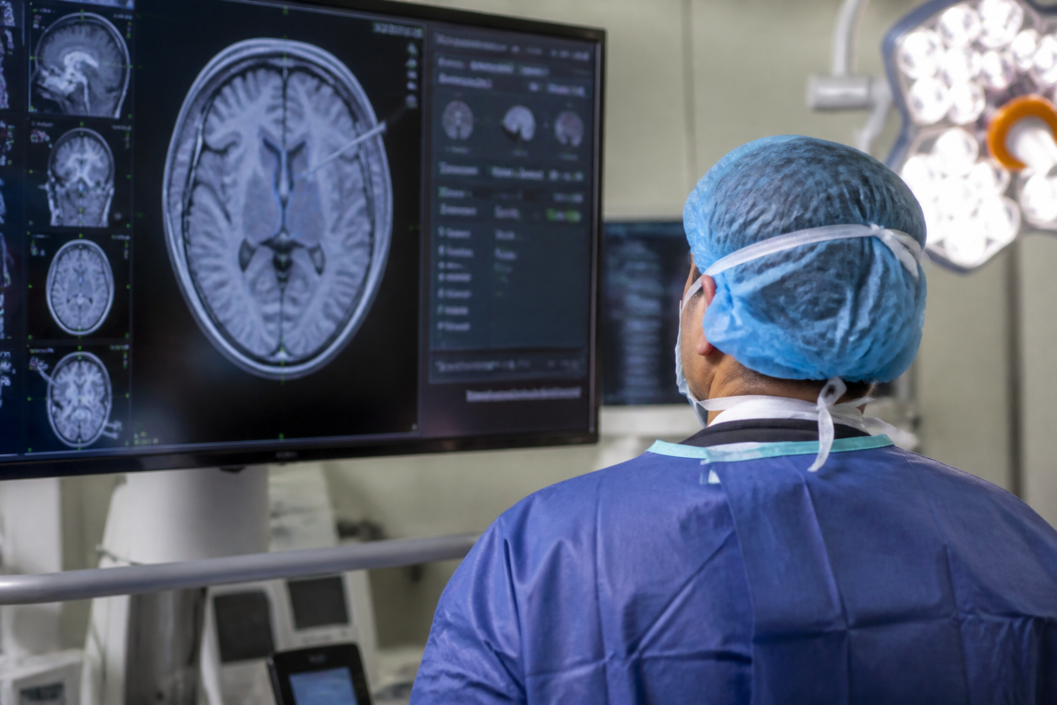 Imagem ilustrativa: Inteligência artificial auxilia cirurgia cerebral inovadora e restaura visão de paciente