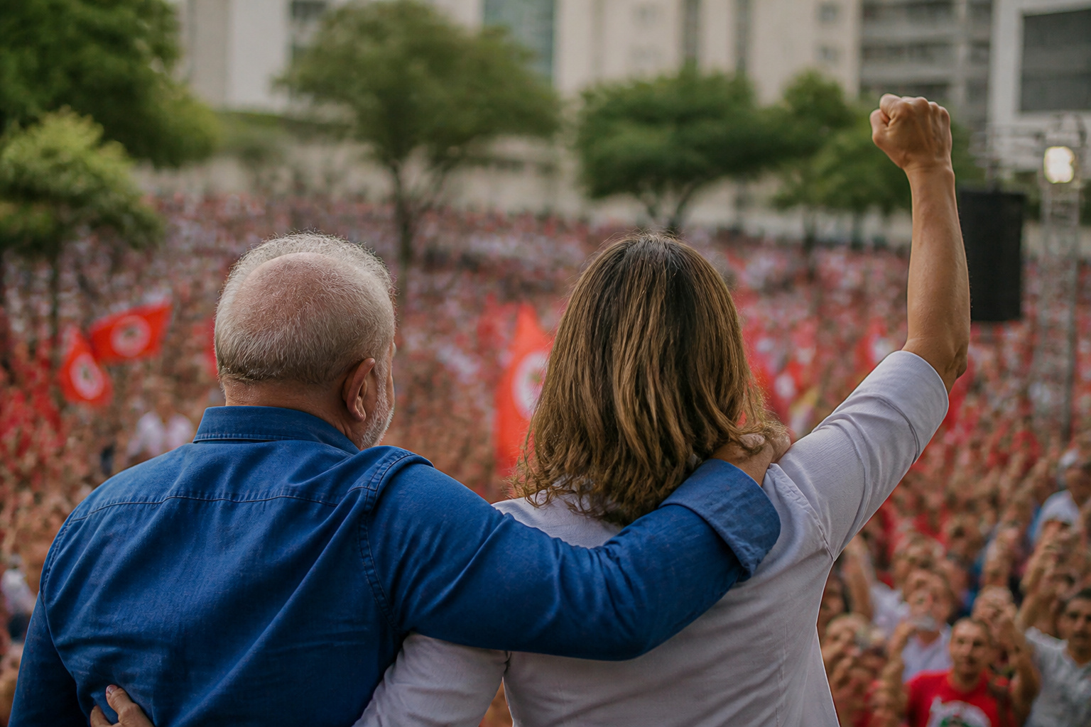 Imagem ilustrativa: Luciana Oliveira participa de ato político ao lado de Lula em Belo Horizonte