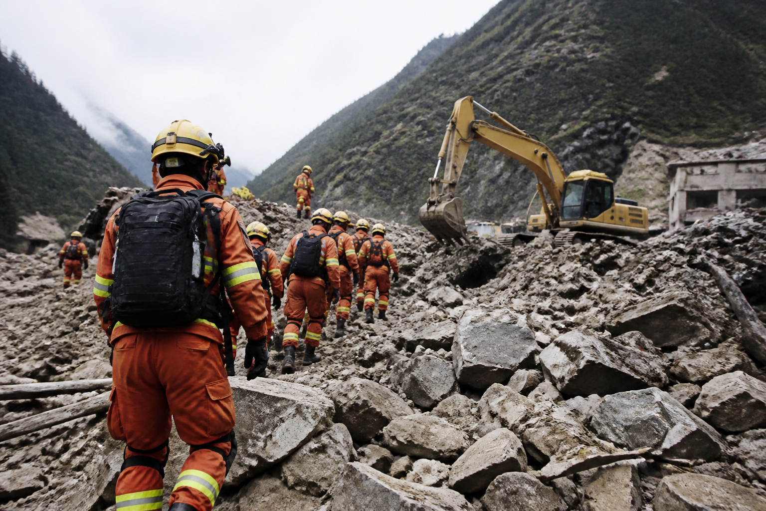 Imagem ilustrativa: Nepal e China trabalham intensamente para localizar quase 3000 desaparecidos após deslizamento no Himalai