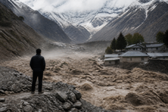 Imagem ilustrativa: Onda gigante de lama e detritos atinge Nepal após colapso de geleira no Himalaia