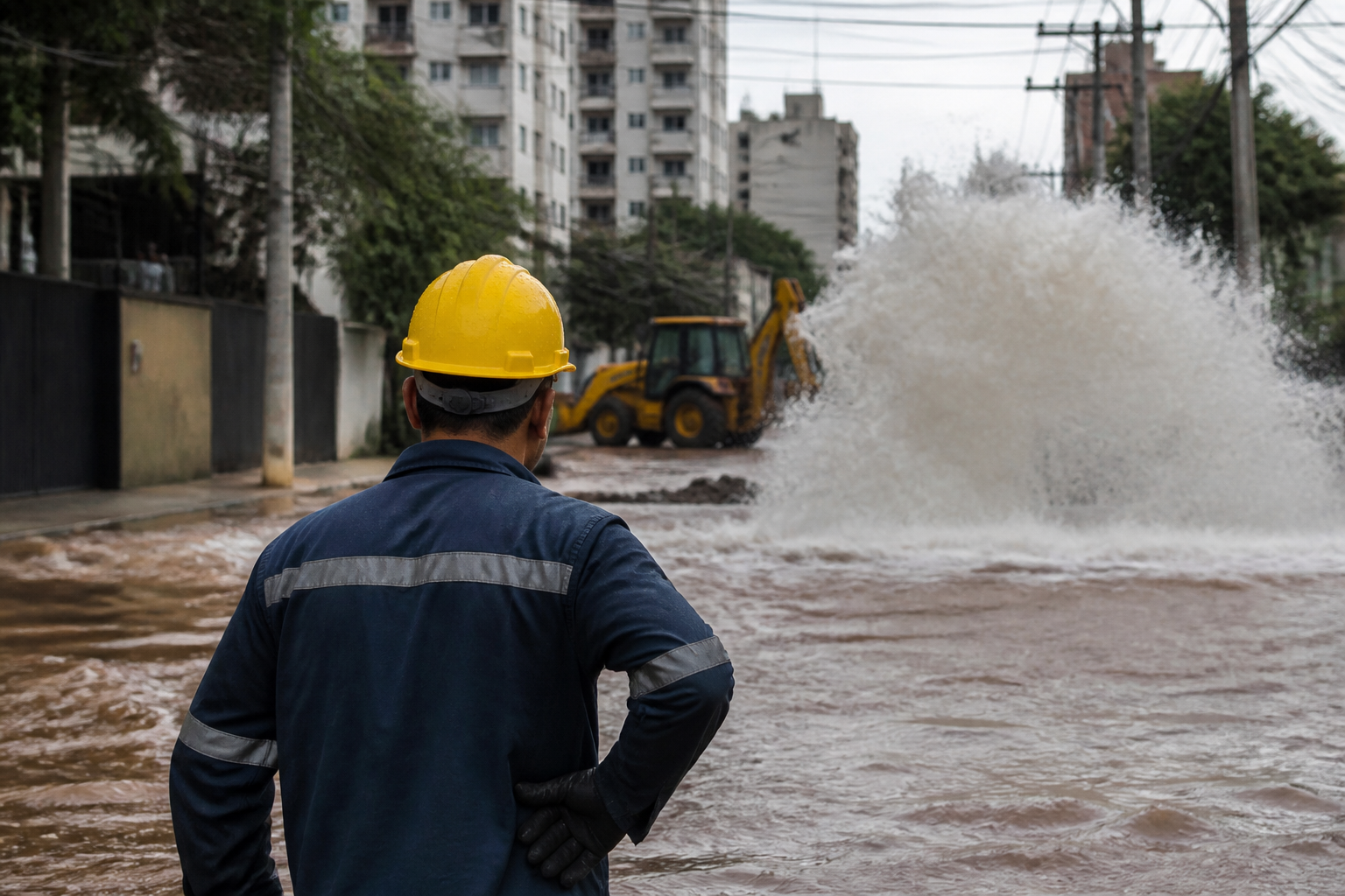 Imagem ilustrativa: Rompimento de adutora em Belo Horizonte provoca danos e resgate de morador pela janela