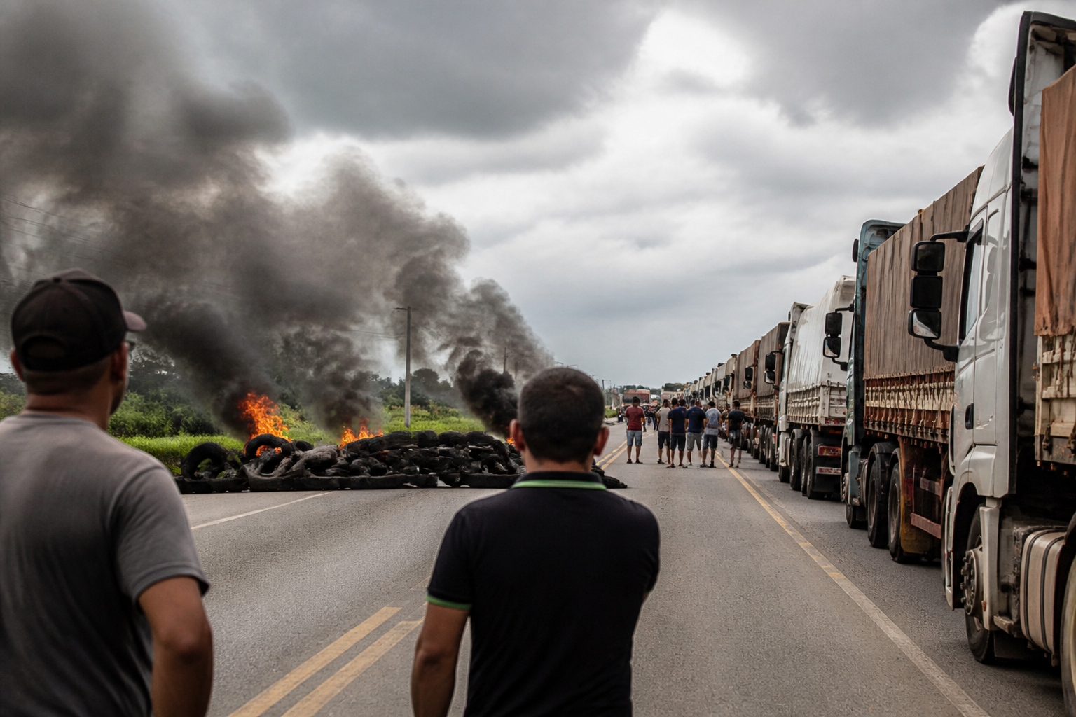 Imagem ilustrativa: Caminhoneiros bloqueiam alça viária no Pará contra restrição a veículos longos