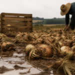 Imagem ilustrativa: Chuva prejudica produção e provoca alta nos preços da cebola em Araxá e região