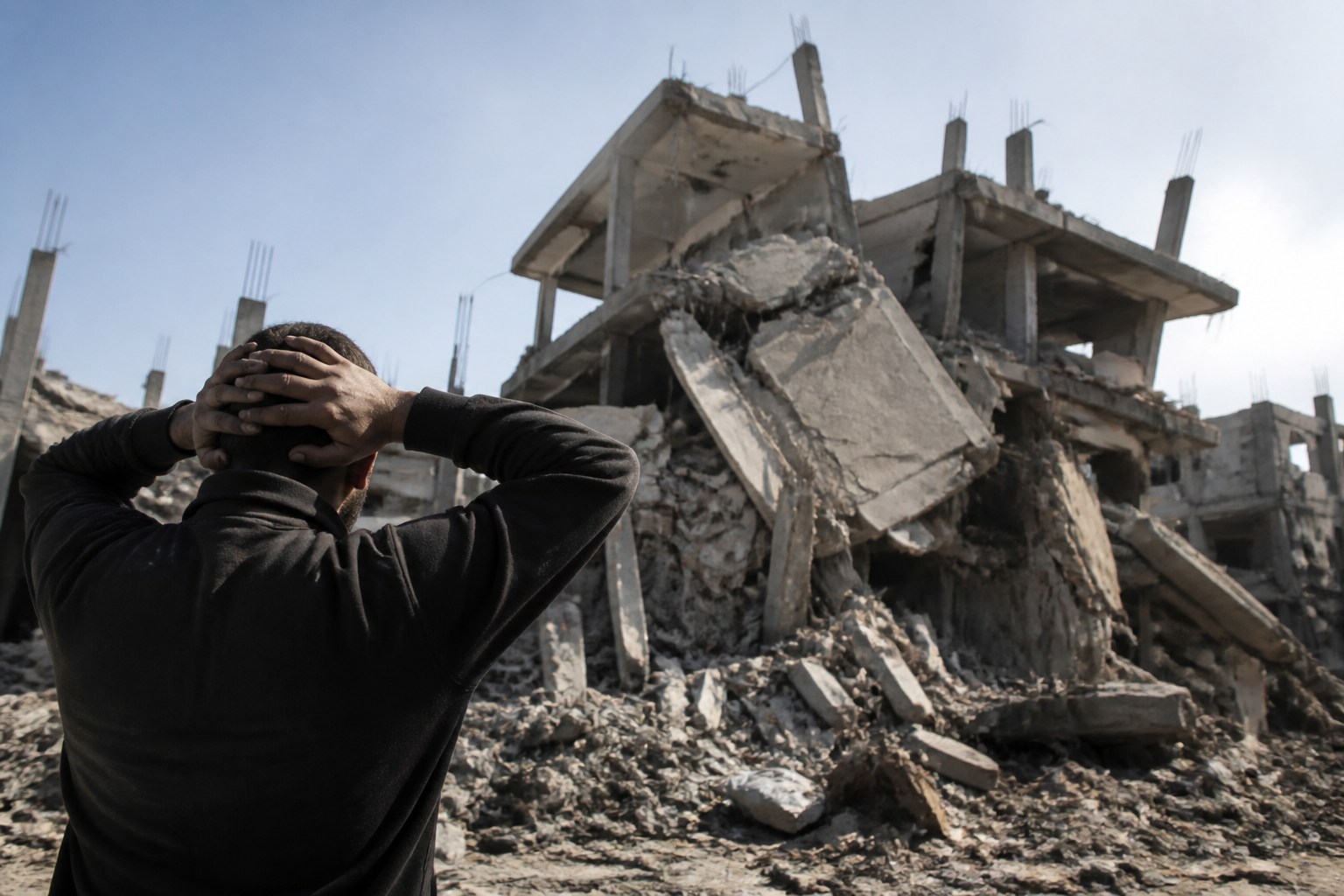 Imagem ilustrativa: Desabamento de prédio em Gaza 12 mortos e mais de 100 desaparecidos em tragédia no conflito