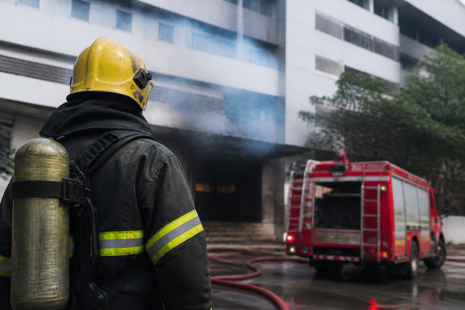 Imagem ilustrativa: Incêndio no auditório do Hospital Sarah Kubitschek mobiliza bombeiros em Belo Horizonte