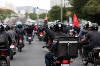 Imagem ilustrativa: Motociclistas fazem protesto em BH após ataque a motoboy no bairro Fernão Dias