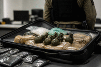 Imagem ilustrativa: Polícia militar apreende granadas e entorpecentes em mala de passageiro em Minas Gerais