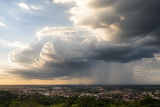 Imagem ilustrativa: Previsão do tempo para sete lagoas sol com muitas nuvens e pancadas de chuva à tarde e à noite