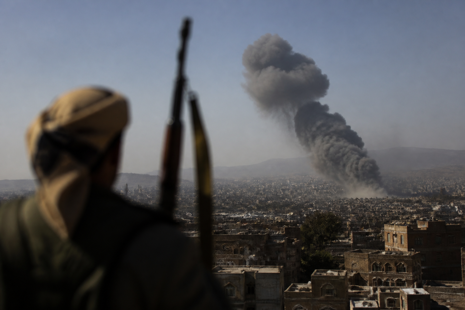 Imagem ilustrativa: Rebeldes houthis relatam mais de 40 ataques da arábia saudita em várias regiões do iêmen