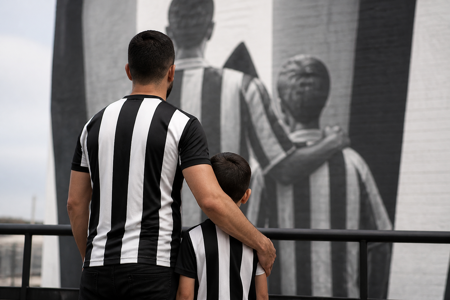 Imagem ilustrativa: Retrato de pai e filho será pintado no muro da Arena MRV em homenagem ao Atlético