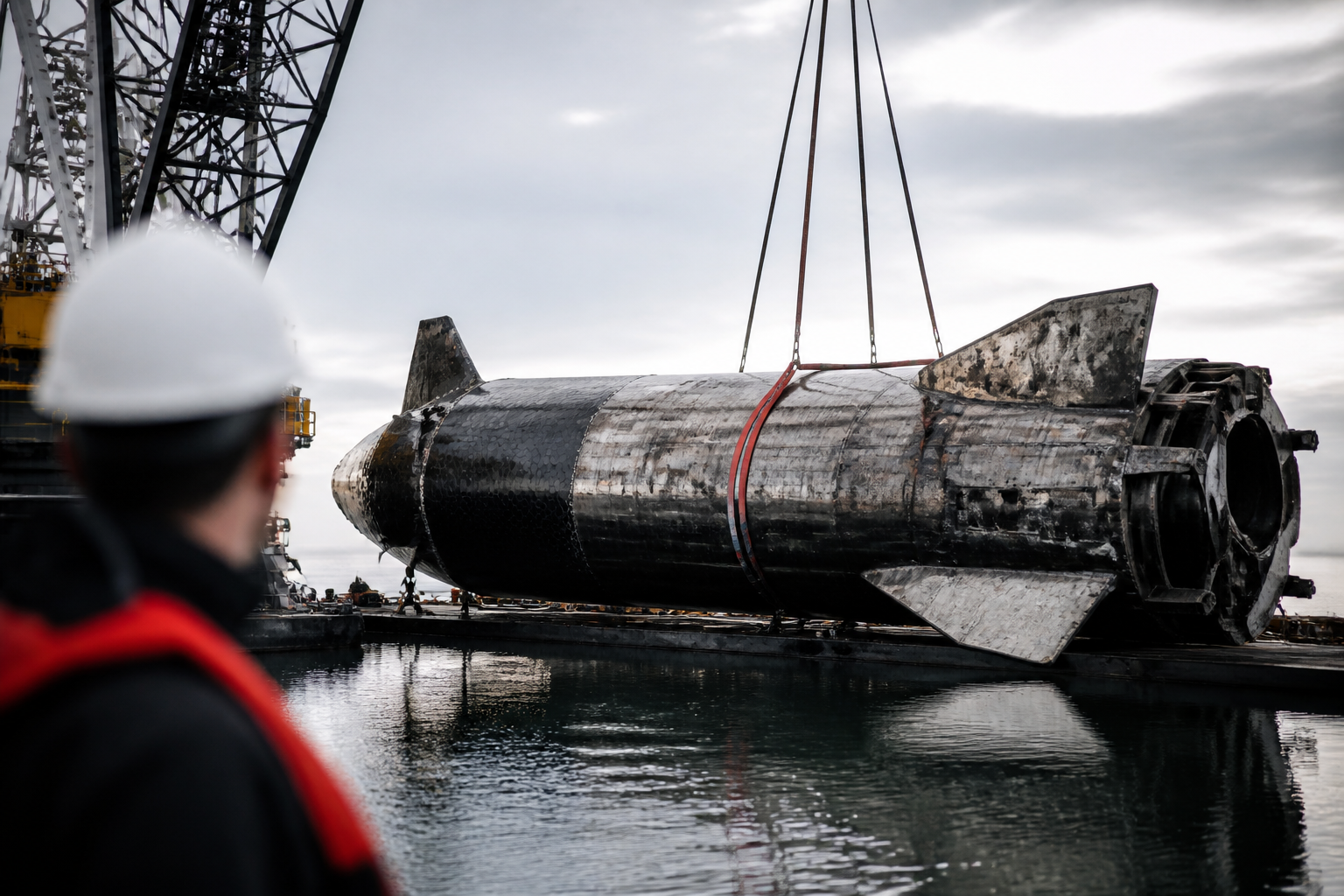 Imagem ilustrativa: SpaceX recupera Starship 40 após 24 dias no mar para testes detalhados