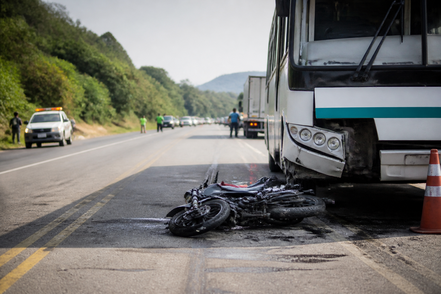 Imagem ilustrativa: Acidente fatal entre moto e ônibus mobiliza rodovia Rio-Santos em Angra dos Reis