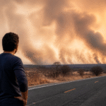 Imagem ilustrativa: Alerta de tempestade seca e incêndio gera preocupação na BR-135 e regiões próximas