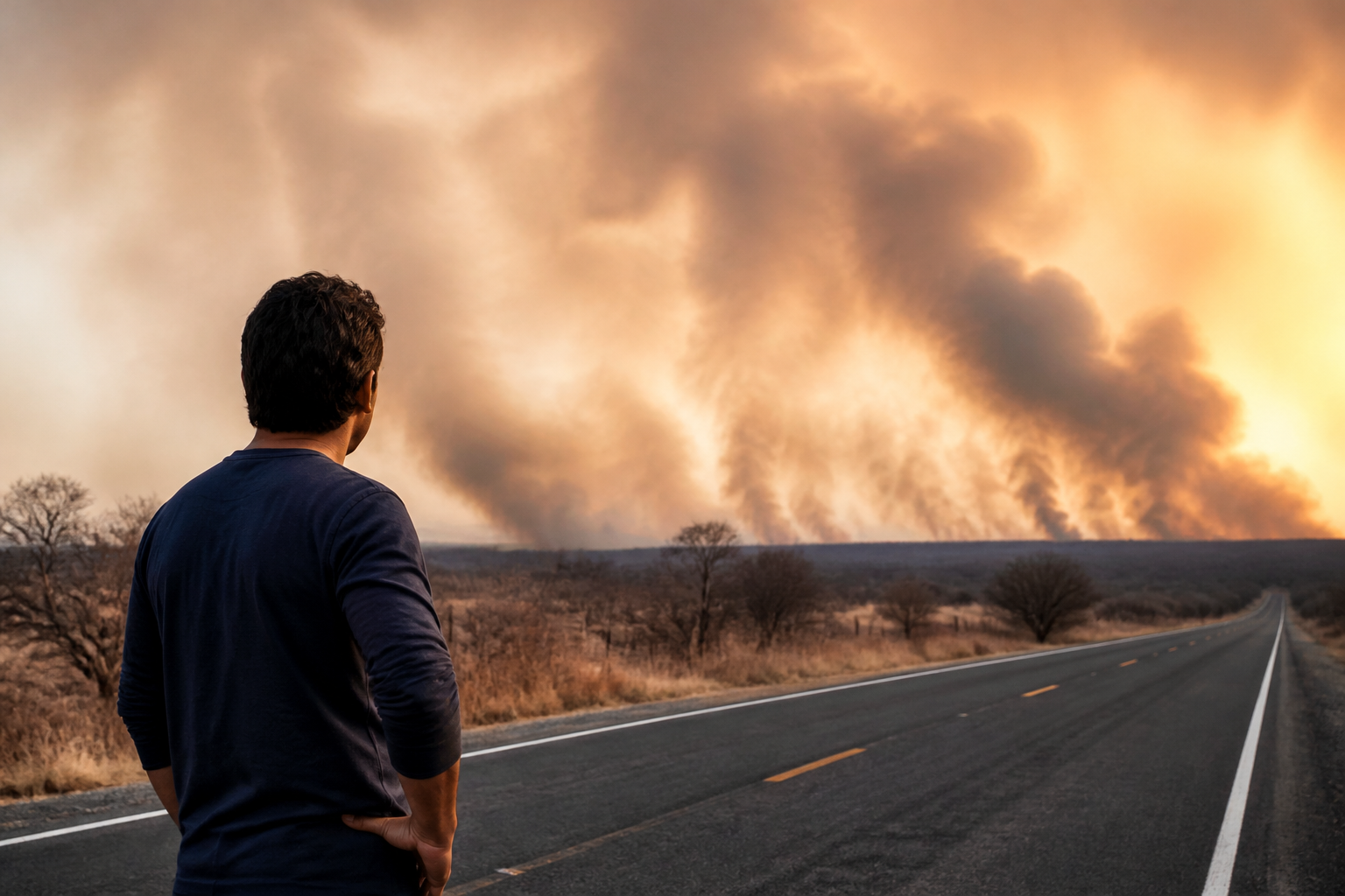 Imagem ilustrativa: Alerta de tempestade seca e incêndio gera preocupação na BR-135 e regiões próximas