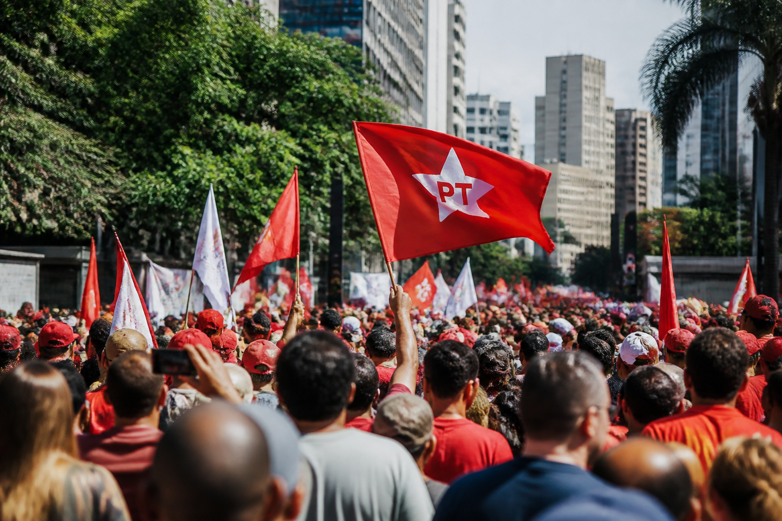 Imagem ilustrativa: Caminhada de Lula em Belo Horizonte mobiliza multidão após pausa da chuva