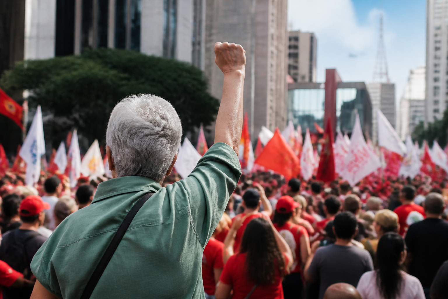 Imagem ilustrativa: Luiza Erundina aos 91 anos reforça apoio a Lula em ato na Avenida Paulista