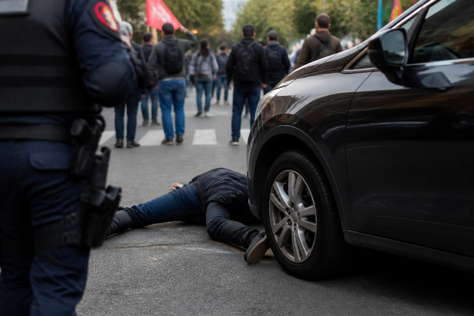 Imagem ilustrativa: Manifestante é atropelado durante ato político no centro de Belo Horizonte motorista é detido