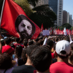 Imagem ilustrativa: Multidão de jovens toma avenida em belo horizonte em ato pró-lula