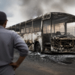 Imagem ilustrativa: Ônibus é incendiado em município de minas gerais em ato de vandalismo